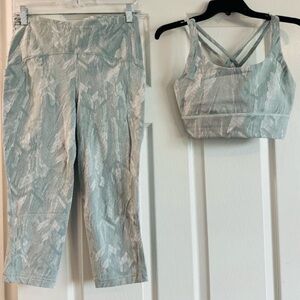 Lululemon SET Run Inspire Crop leggings + Strappy Energy Bra Set